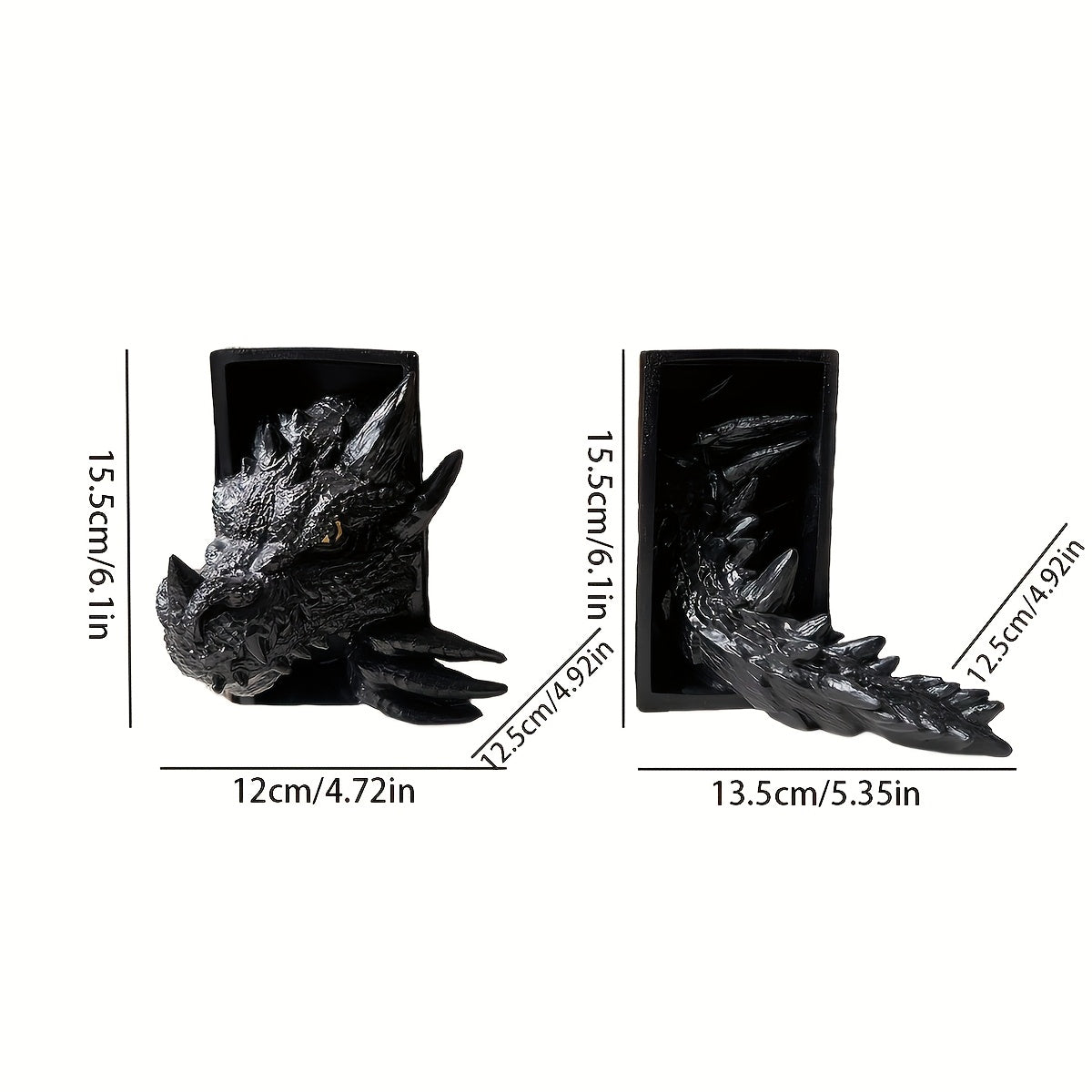 2pcs Bookshelf Dragon Decor