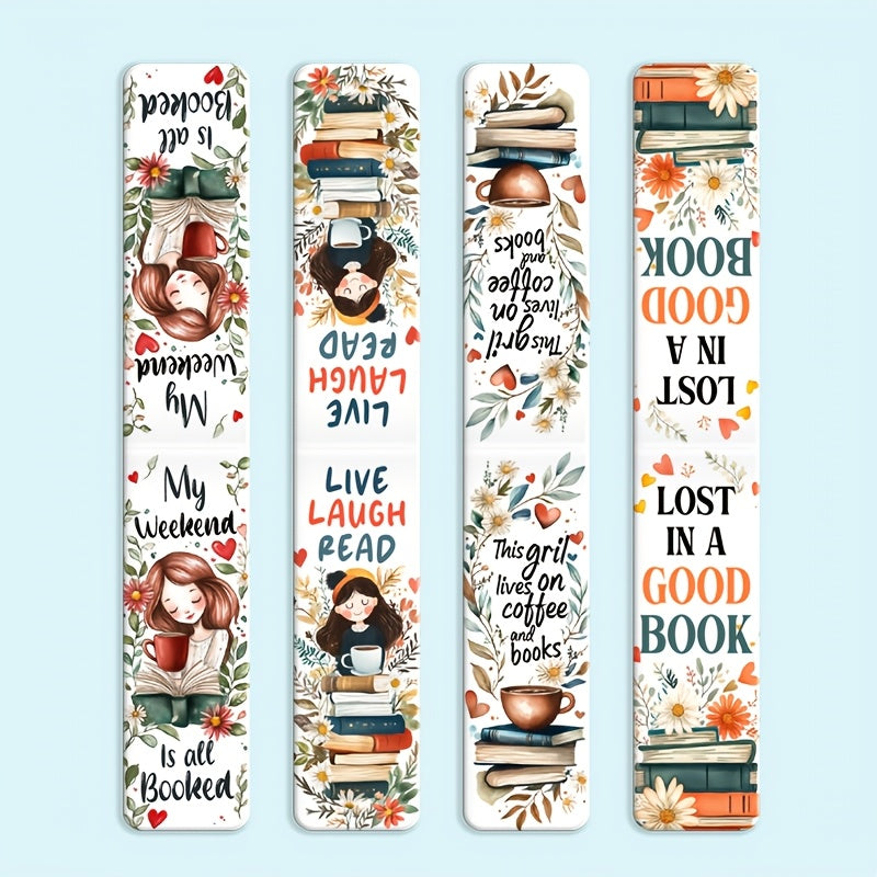 Floral Magnetic Bookmarks x4
