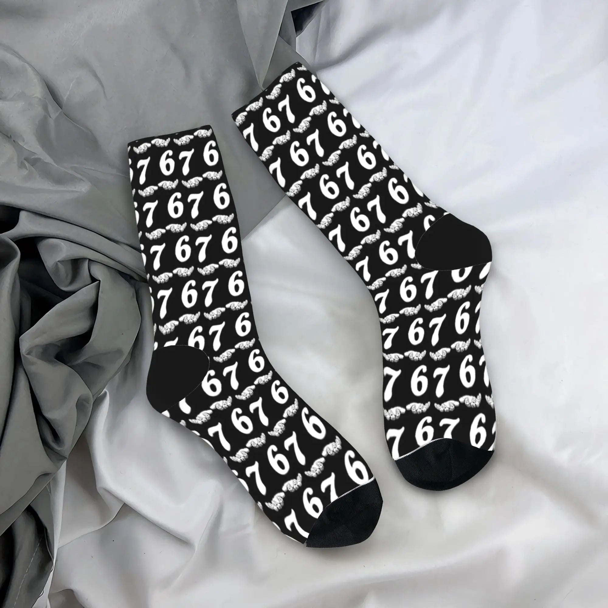 Six Seven Bruh Skeleton 67 Stockings  Fashion Socks Women Men Soft Socks Winter Cycling Design Anti Skid Socks Birthday Present