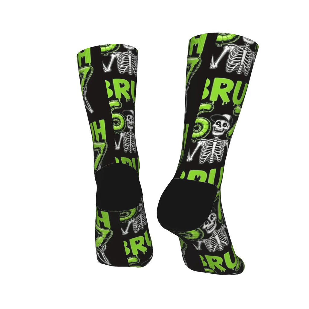Six Seven Bruh Skeleton 67 Stockings  Fashion Socks Women Men Soft Socks Winter Cycling Design Anti Skid Socks Birthday Present
