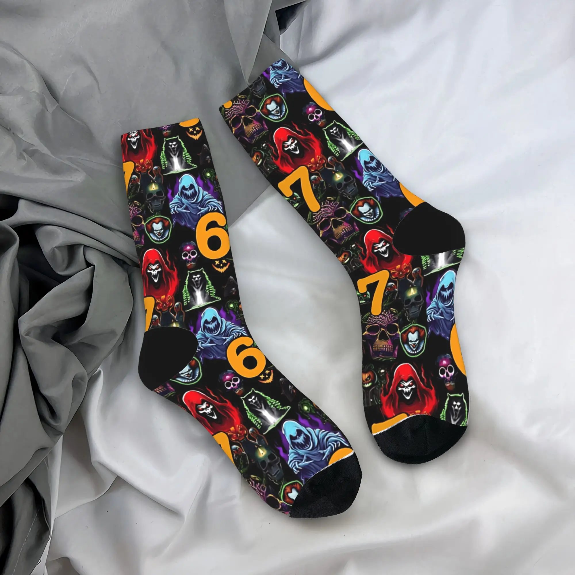 Six Seven Bruh Skeleton 67 Stockings  Fashion Socks Women Men Soft Socks Winter Cycling Design Anti Skid Socks Birthday Present