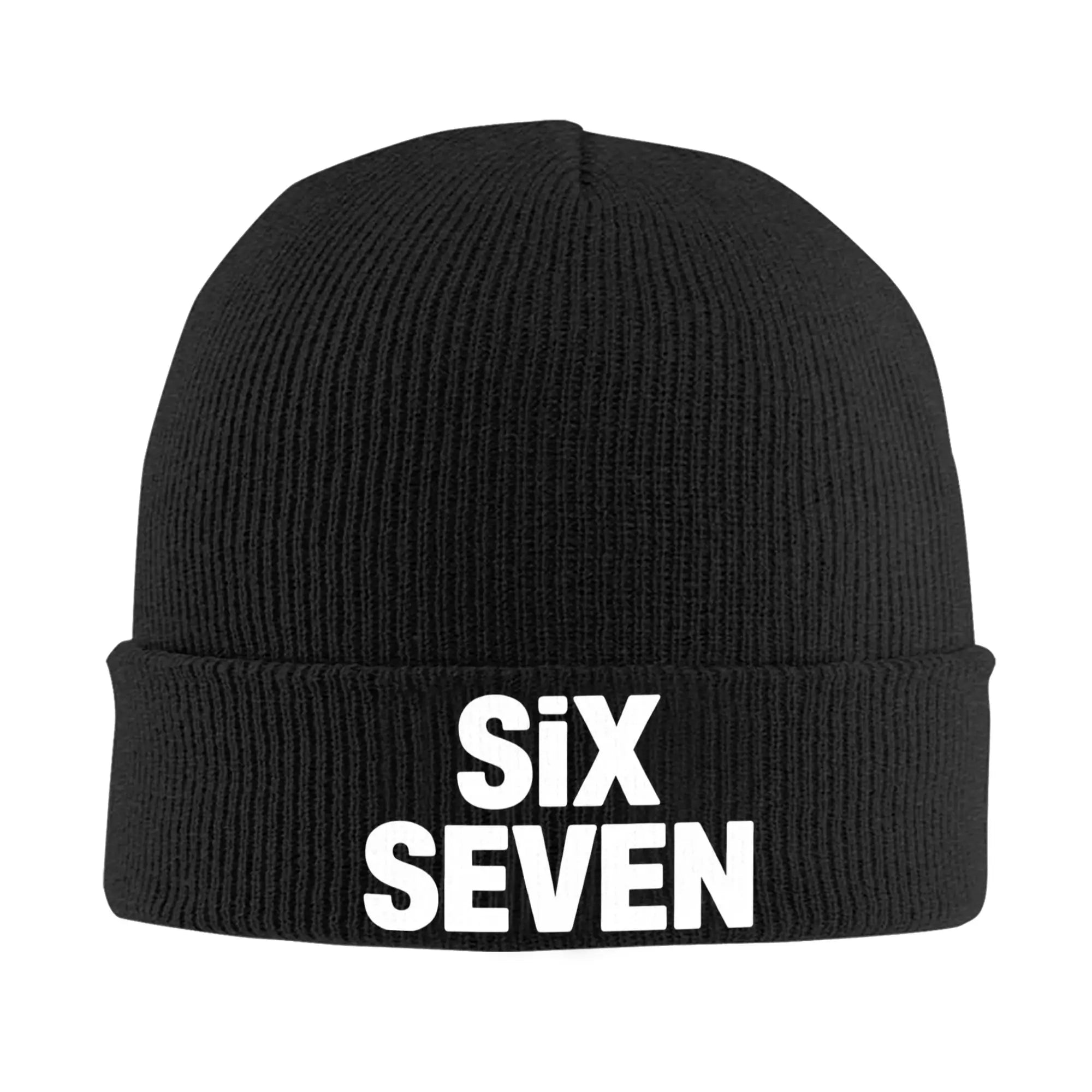 Fun Six Seven 67 Meme Viral Gen Alpha Slang Design Knit Hat Retro Caps Adult Kpop Beanie Hats Winter Design Warm Bonnet Hats