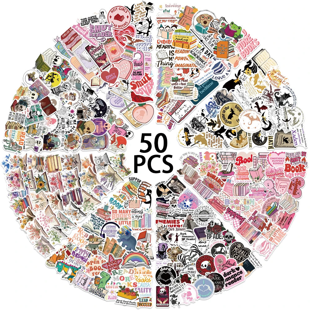 50PCS Smutty Dark Romance Bookish Stickers