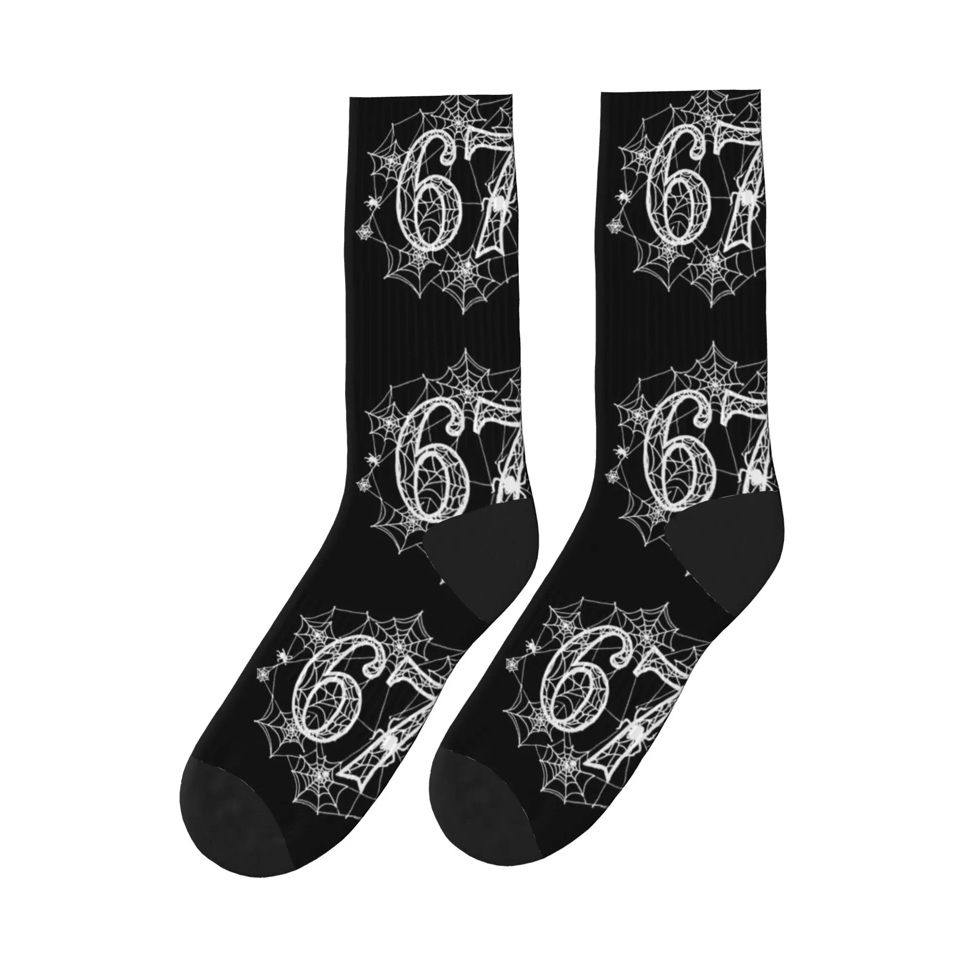 Christmas Number 67 Xmas Lights Santa Hat Sixty Seven Socks Gothic Stockings Adults Men Warm Soft Running Sports Socks Winter