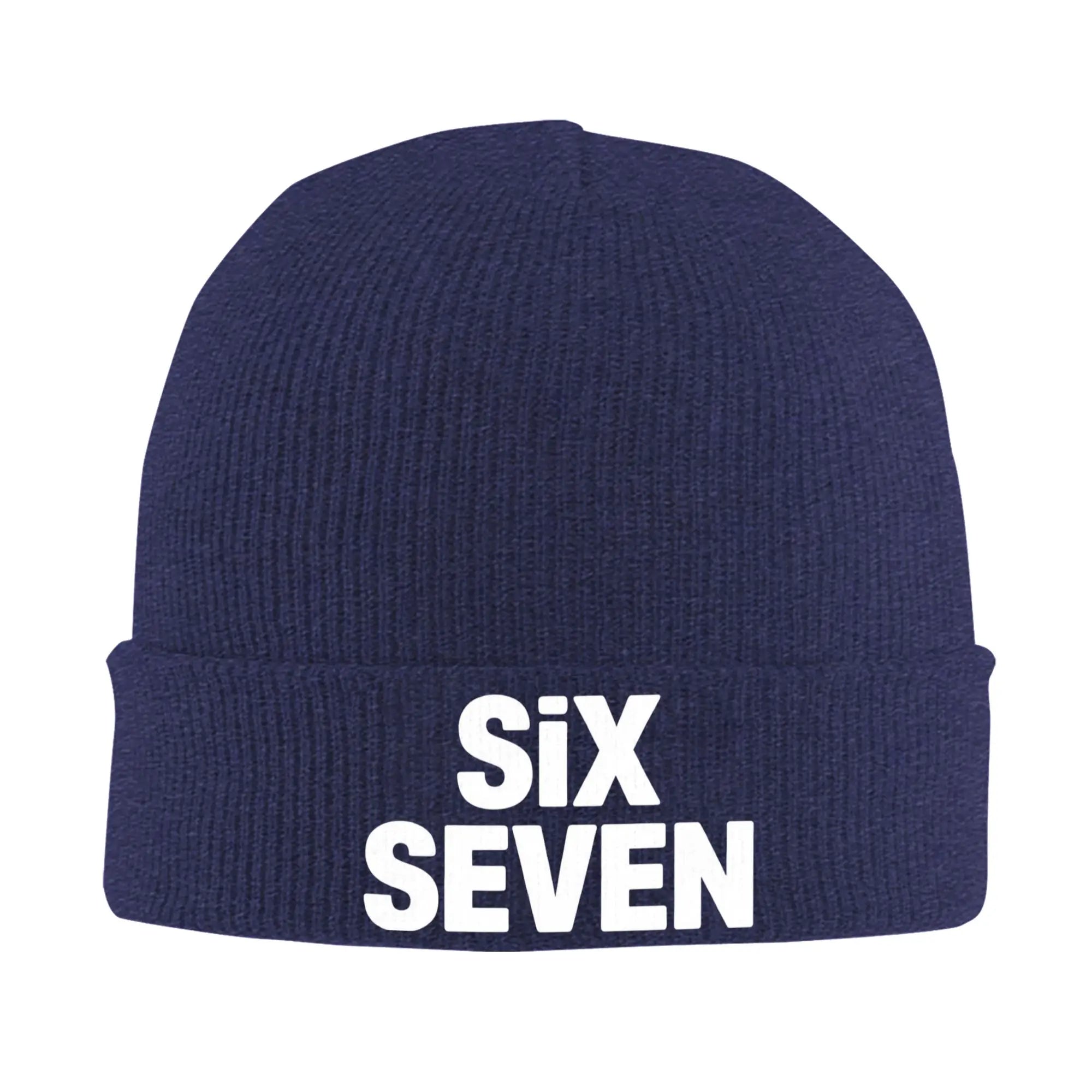 Fun Six Seven 67 Meme Viral Gen Alpha Slang Design Knit Hat Retro Caps Adult Kpop Beanie Hats Winter Design Warm Bonnet Hats