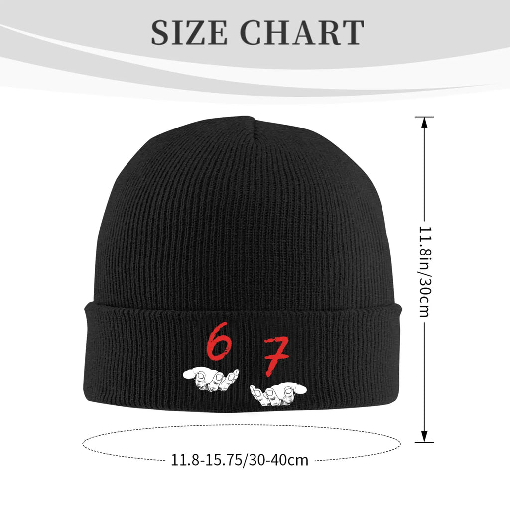 Funny Hands Six Seven 6 7 Meme Knitted Caps for Women Men Beanie Winter Hats Acrylic  Casual Melon Cap