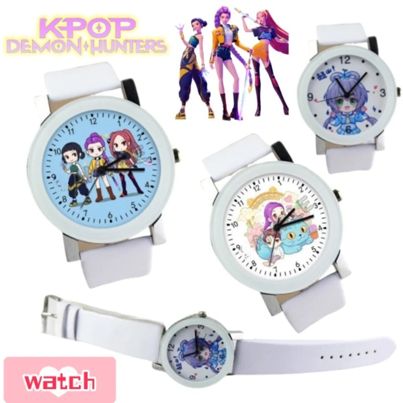 KPop Demon Hunters Rumi Zoey Mira Creative Cartoon Watches for Elementary and Middle School Students Two-dimensional Wristwatch