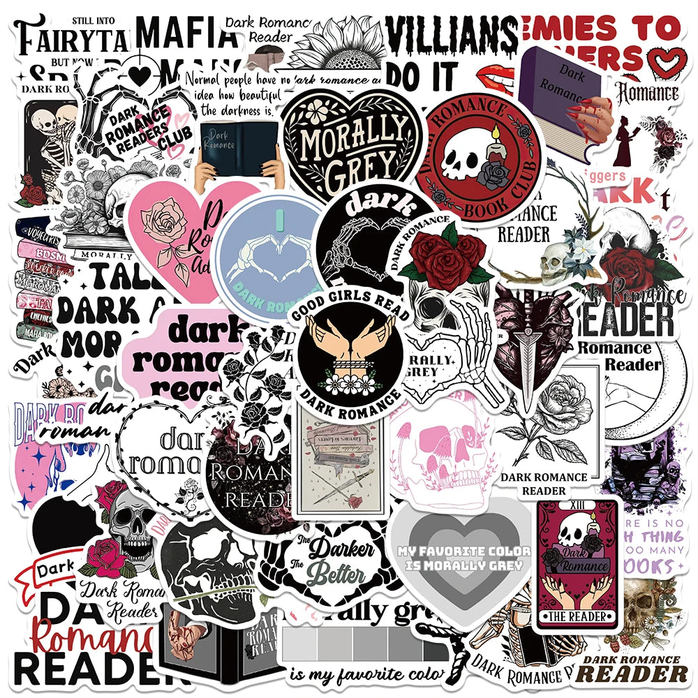 50PCS Smutty Dark Romance Bookish Stickers