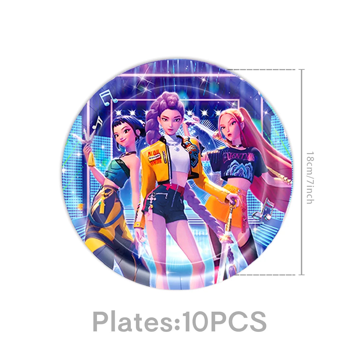 K-Ppop Demon Hunter Themed Birthday Disposable Paper Tableware with Cups Plates Cake Topper Favors BalloonGift Bag for Christmas