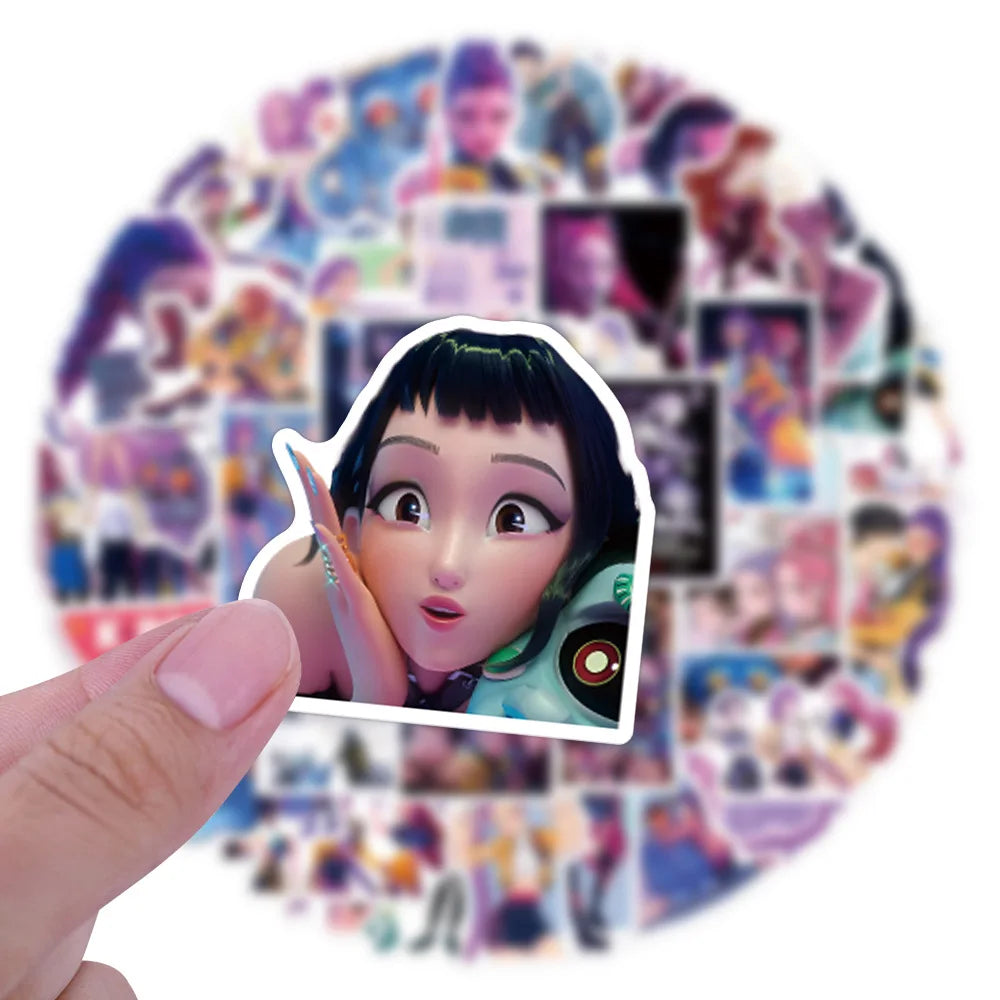 10/55PCS Animated Movie KPop Demon Hunters Stickers Personalized Cool Creative Decorative Water Cup Mobile Case Waterproof Decal