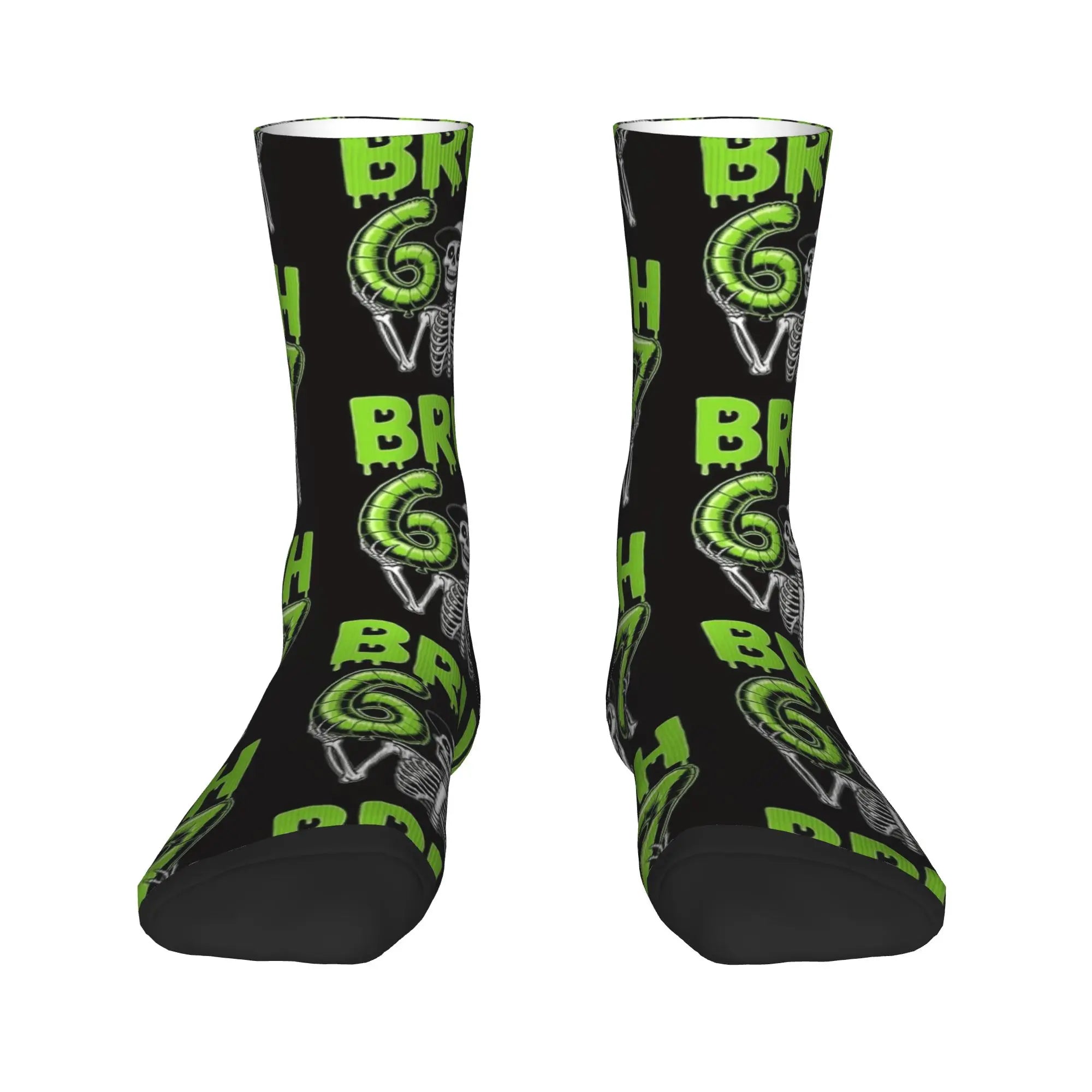 Six Seven Bruh Skeleton 67 Stockings  Fashion Socks Women Men Soft Socks Winter Cycling Design Anti Skid Socks Birthday Present
