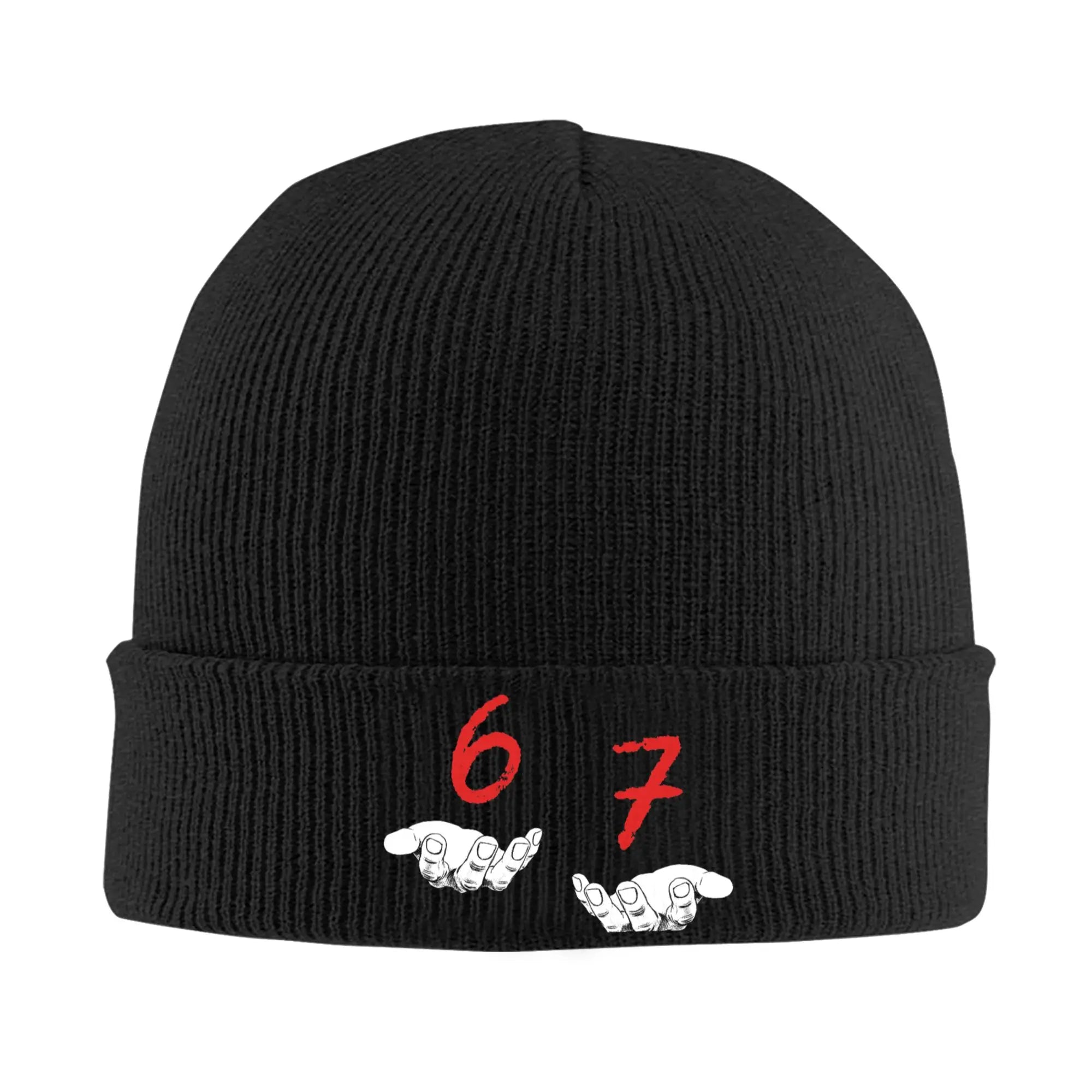 Funny Hands Six Seven 6 7 Meme Knitted Caps for Women Men Beanie Winter Hats Acrylic  Casual Melon Cap