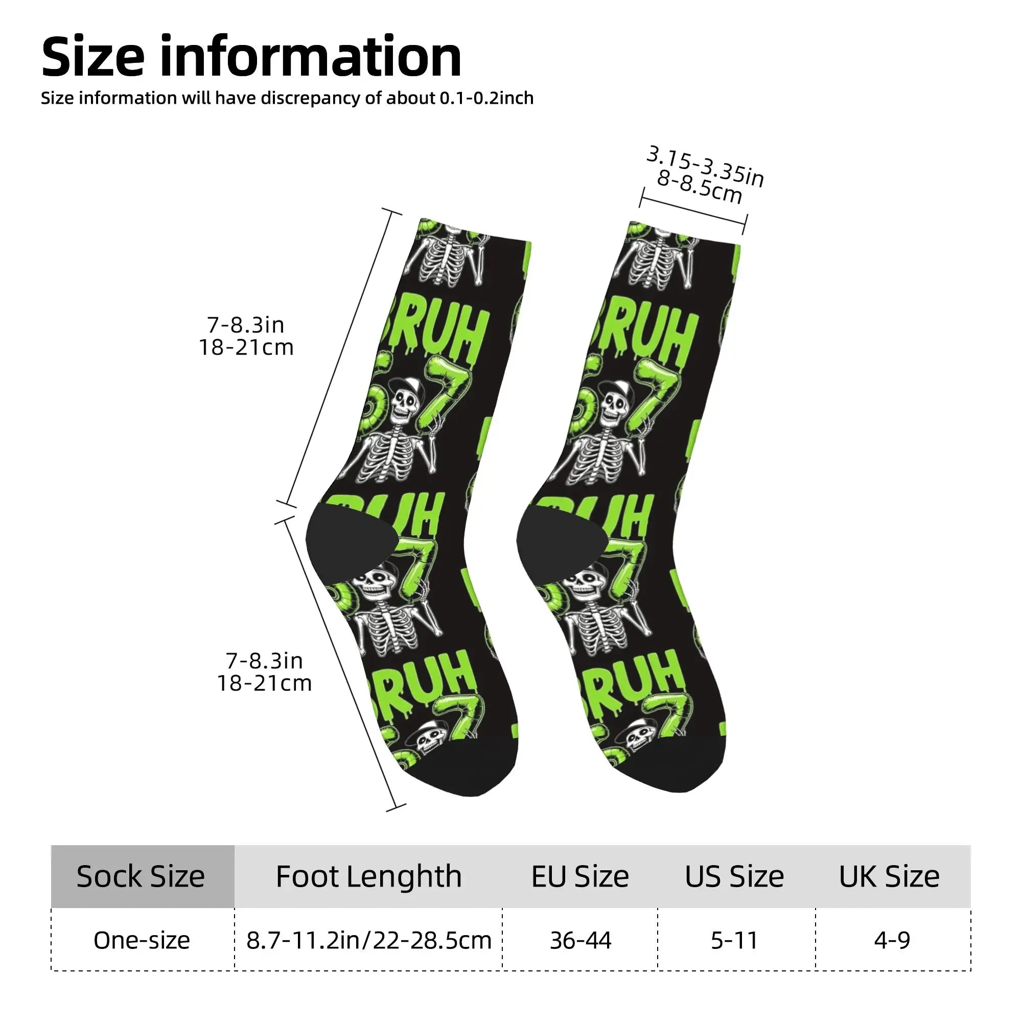 Six Seven Bruh Skeleton 67 Stockings  Fashion Socks Women Men Soft Socks Winter Cycling Design Anti Skid Socks Birthday Present