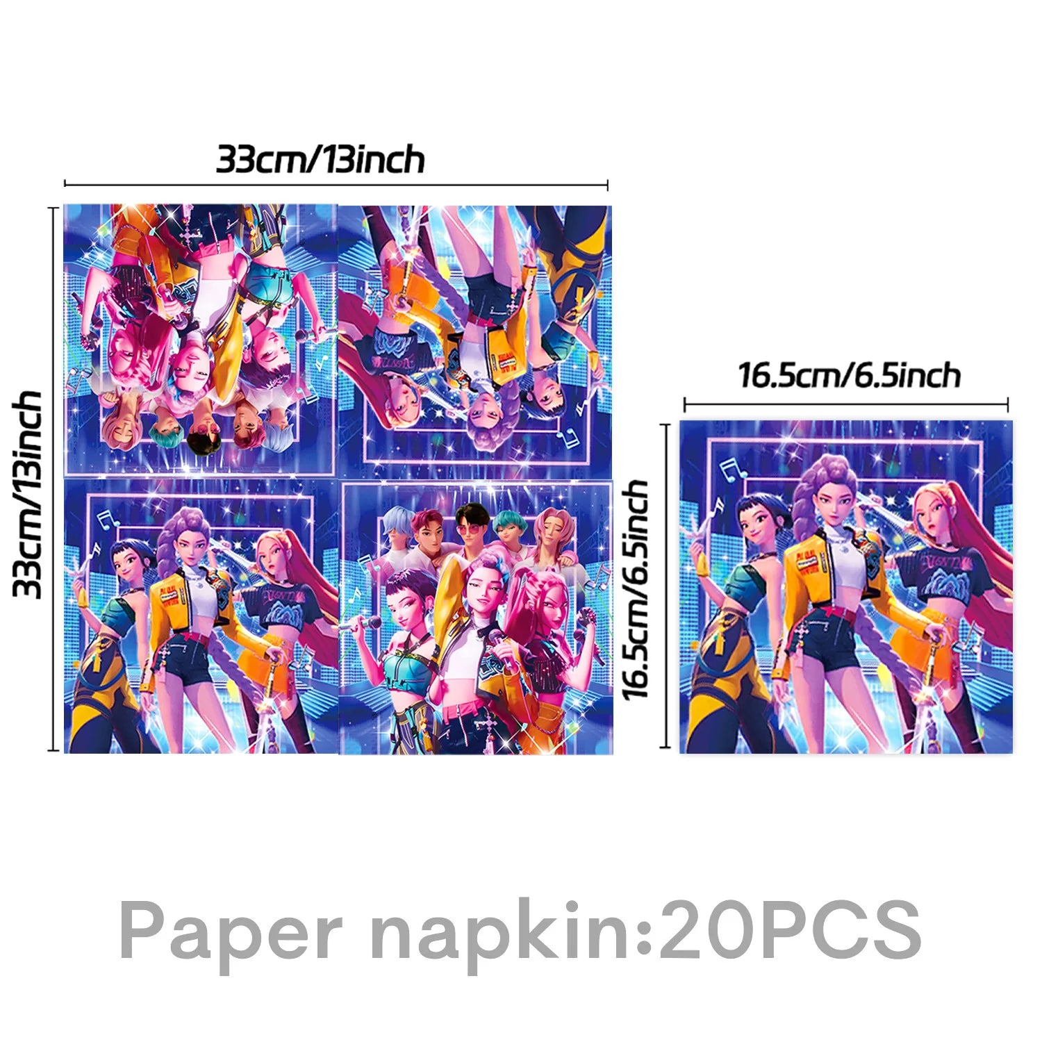 K-pop Demon Hunters Christmas Party Favors Anime Demon Hunting Cupcake Toppers Postcard Group Cards Stickers Banner Balloon Sets