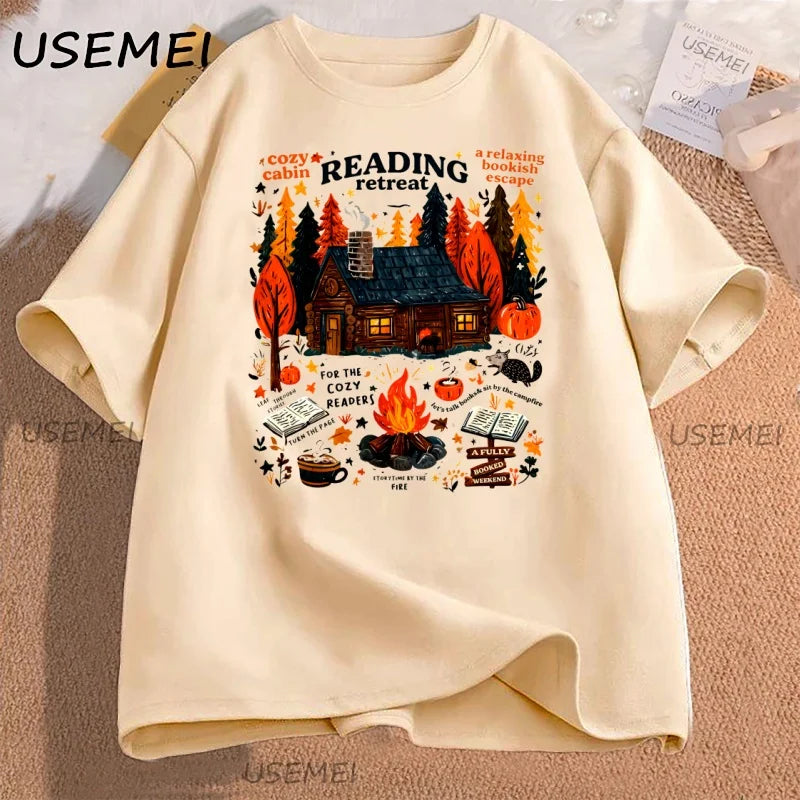 Cozy Cabin Reading Retreat T-shirt