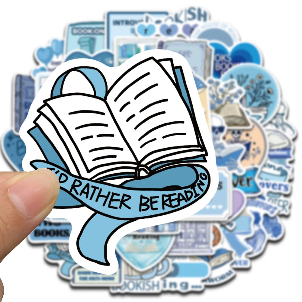 50PCS Blue Bookish Stickers