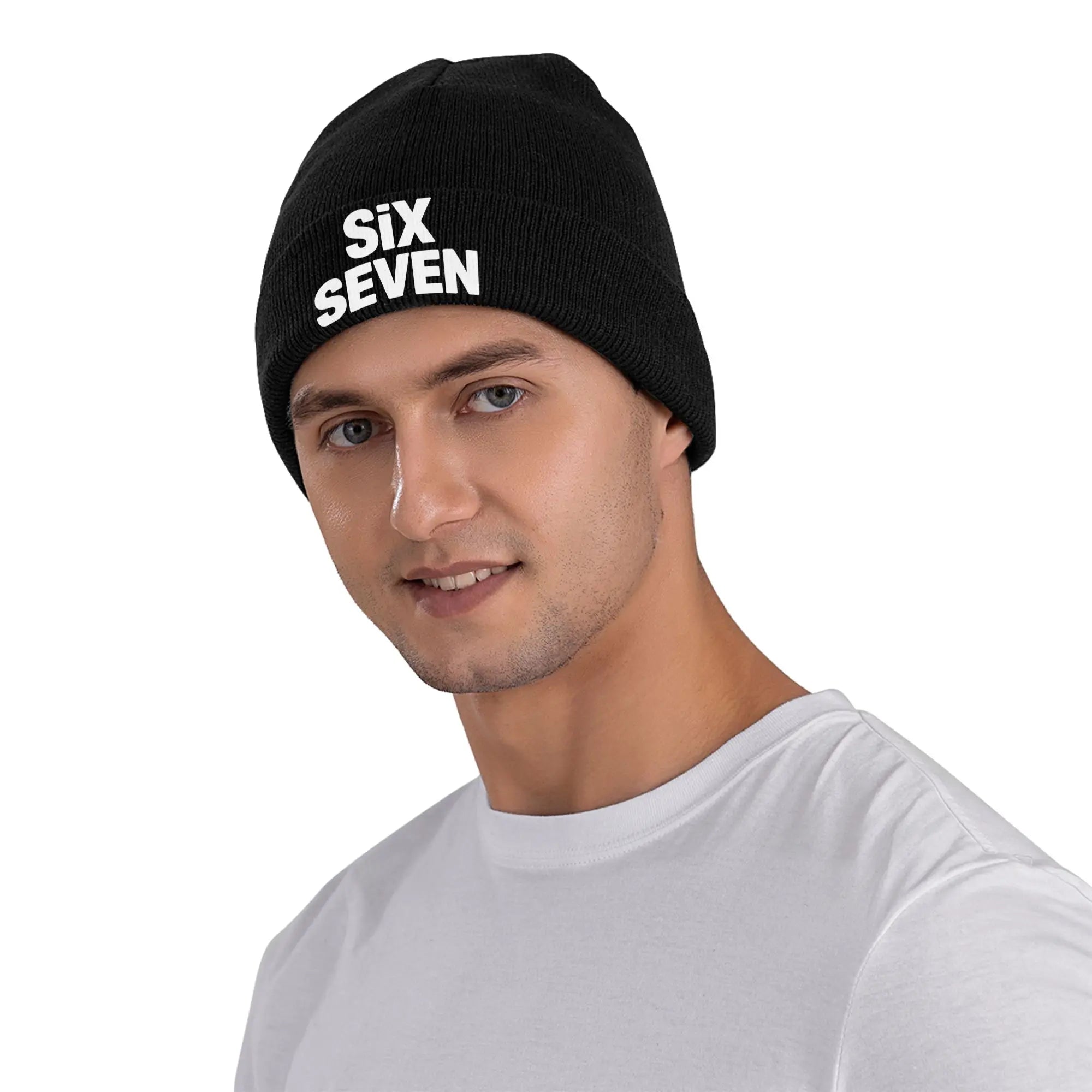 Fun Six Seven 67 Meme Viral Gen Alpha Slang Design Knit Hat Retro Caps Adult Kpop Beanie Hats Winter Design Warm Bonnet Hats