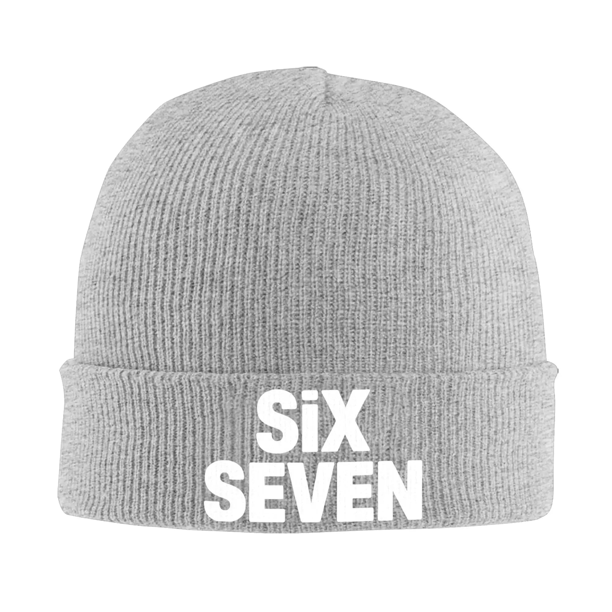 Fun Six Seven 67 Meme Viral Gen Alpha Slang Design Knit Hat Retro Caps Adult Kpop Beanie Hats Winter Design Warm Bonnet Hats