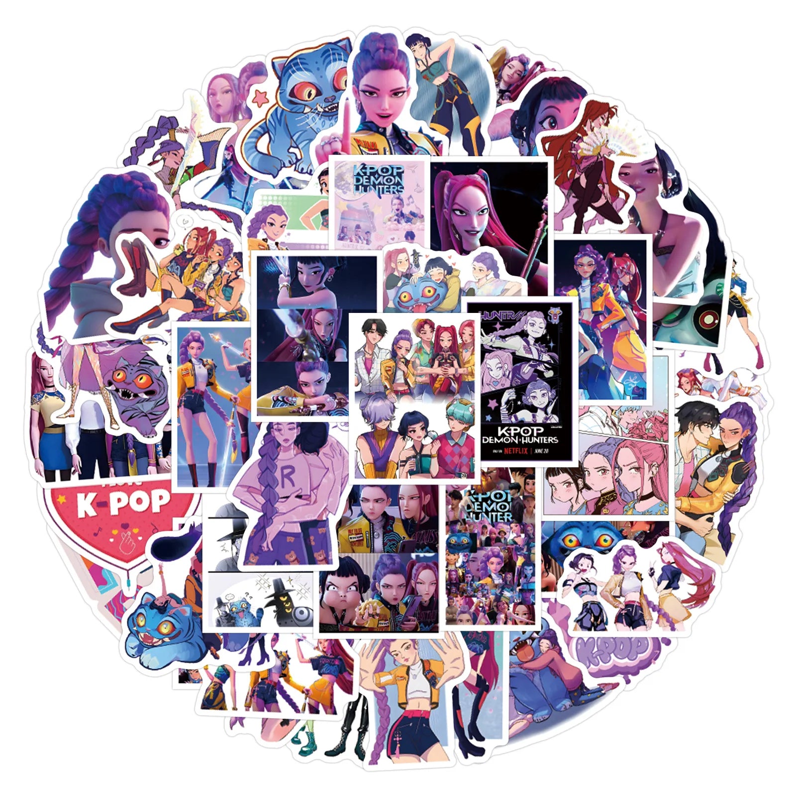 10/55PCS Animated Movie KPop Demon Hunters Stickers Personalized Cool Creative Decorative Water Cup Mobile Case Waterproof Decal