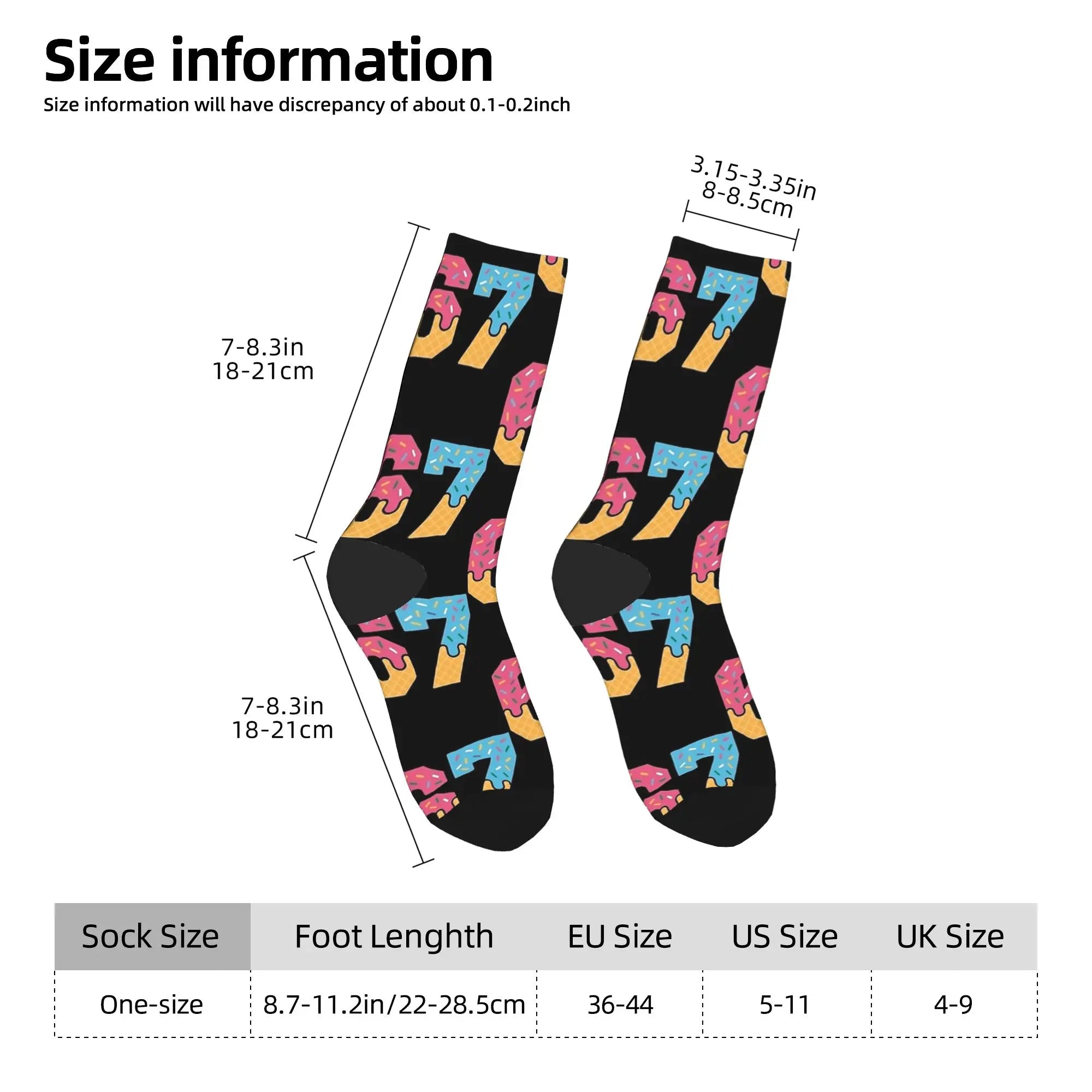 67 Ice Cream Drip Meme Six Seven Gen Alpha Slang Socks Anti-Slip Stockings Adults Men Quality Running Socks Winter Casual Socks