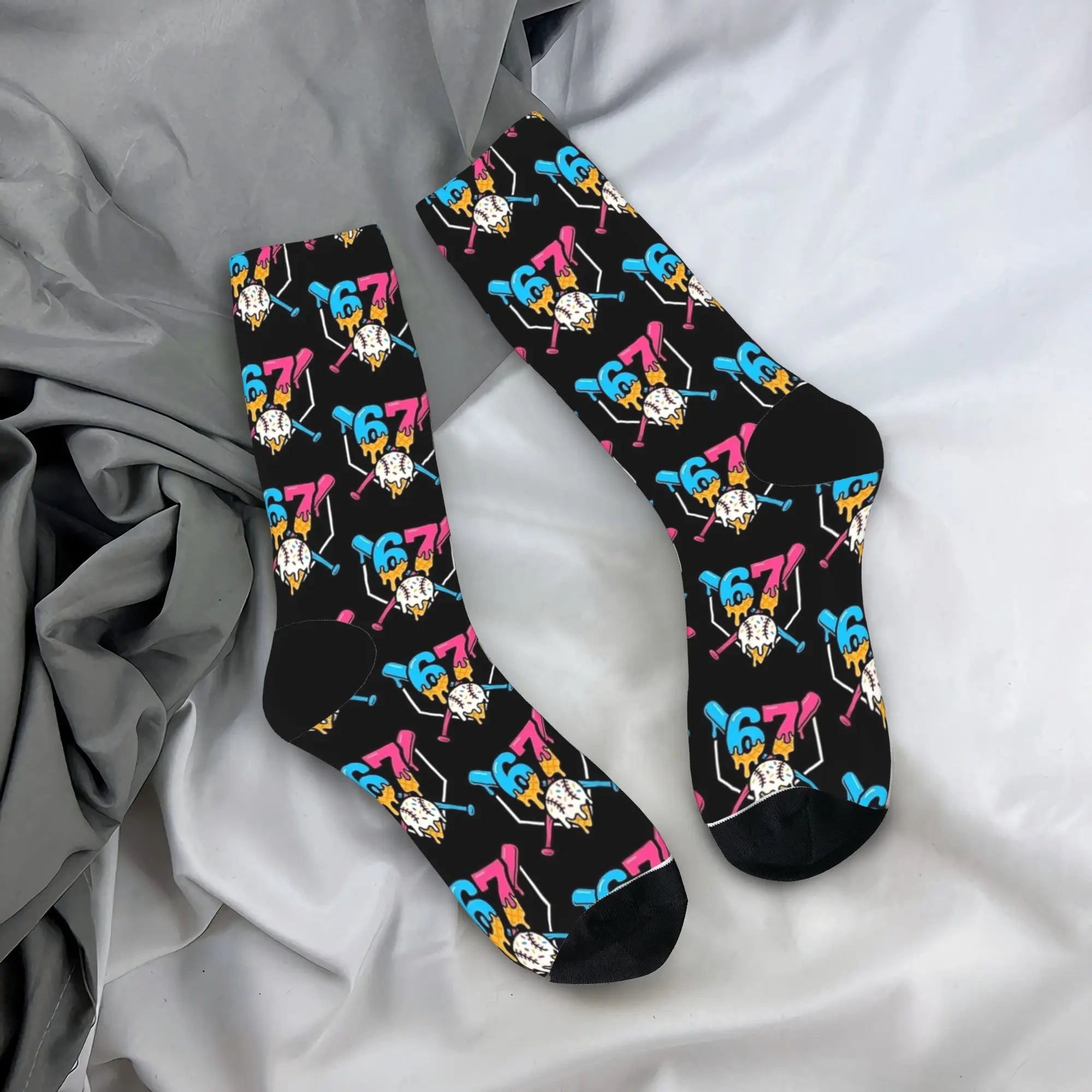 Six Seven Bruh Skeleton 67 Stockings  Fashion Socks Women Men Soft Socks Winter Cycling Design Anti Skid Socks Birthday Present