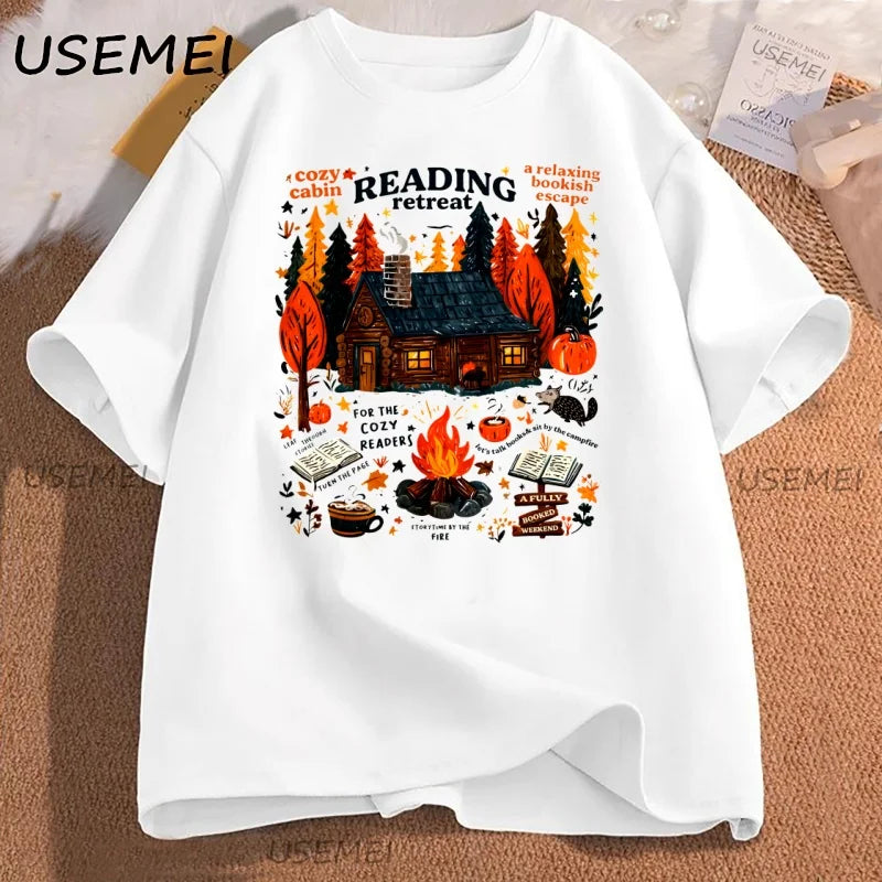 Cozy Cabin Reading Retreat T-shirt