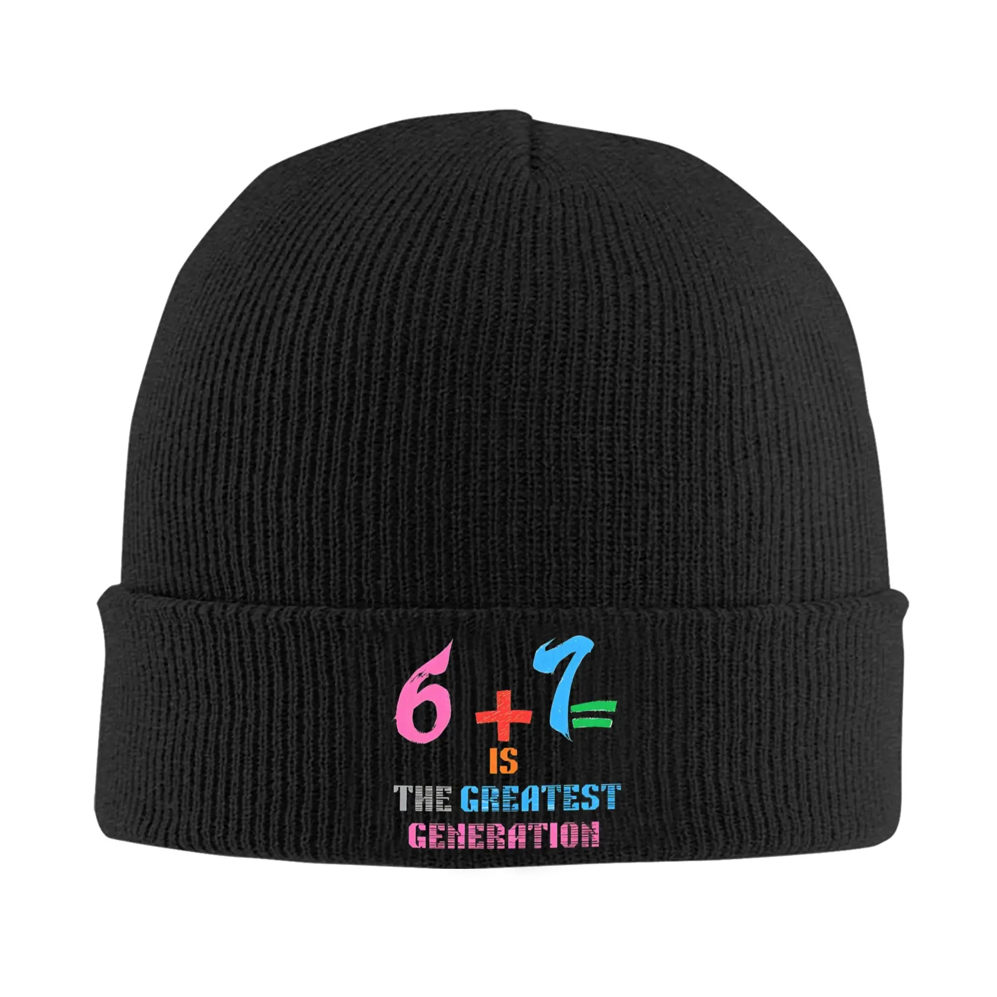 Funny Hands Six Seven 6 7 Meme Knitted Caps for Women Men Beanie Winter Hats Acrylic  Casual Melon Cap