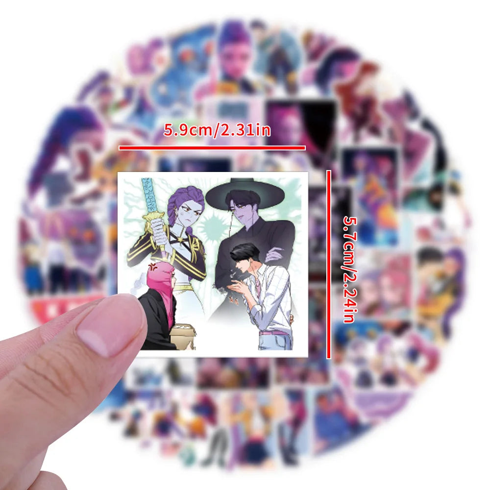 10/55PCS Animated Movie KPop Demon Hunters Stickers Personalized Cool Creative Decorative Water Cup Mobile Case Waterproof Decal