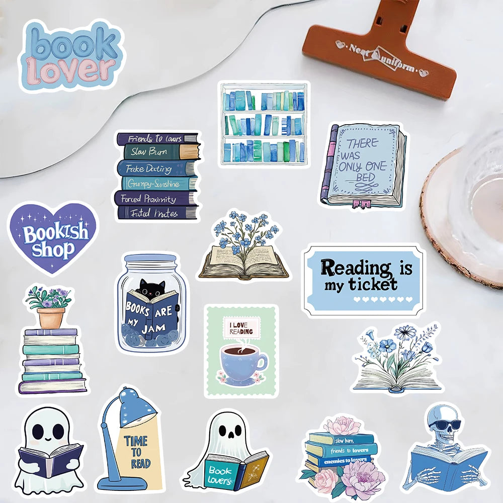 50PCS Blue Bookish Stickers