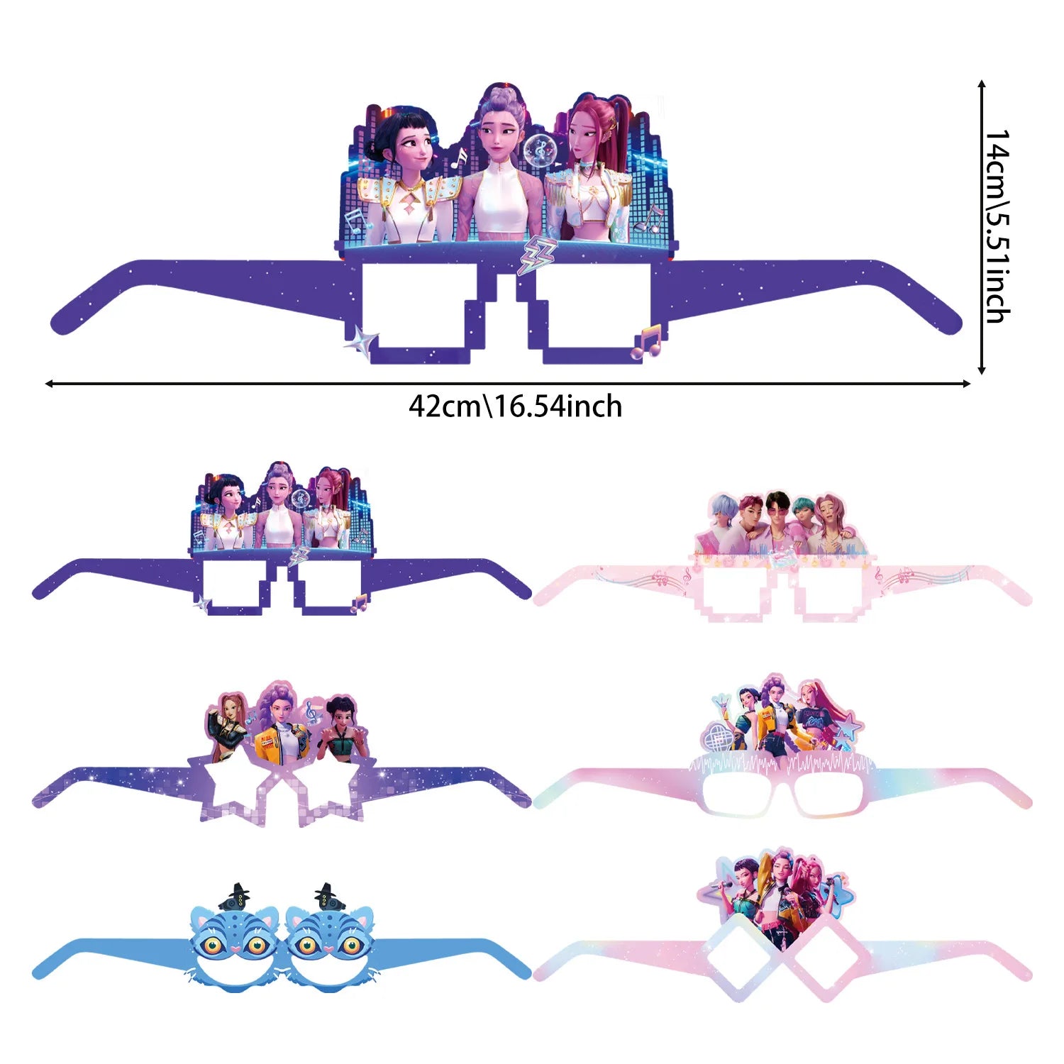 K-pop Demon Hunters Christmas Party Favors Anime Demon Hunting Cupcake Toppers Postcard Group Cards Stickers Banner Balloon Sets