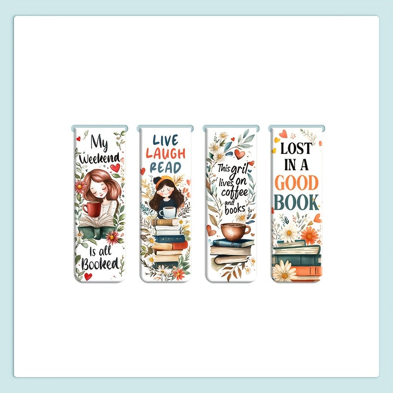 Floral Magnetic Bookmarks x4