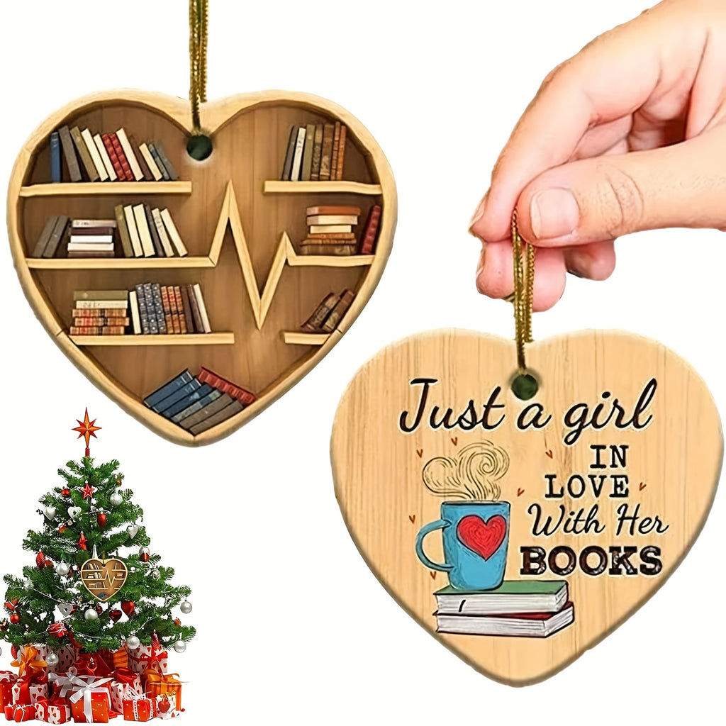 1pc Heart-Shaped Bookshelf Ornament