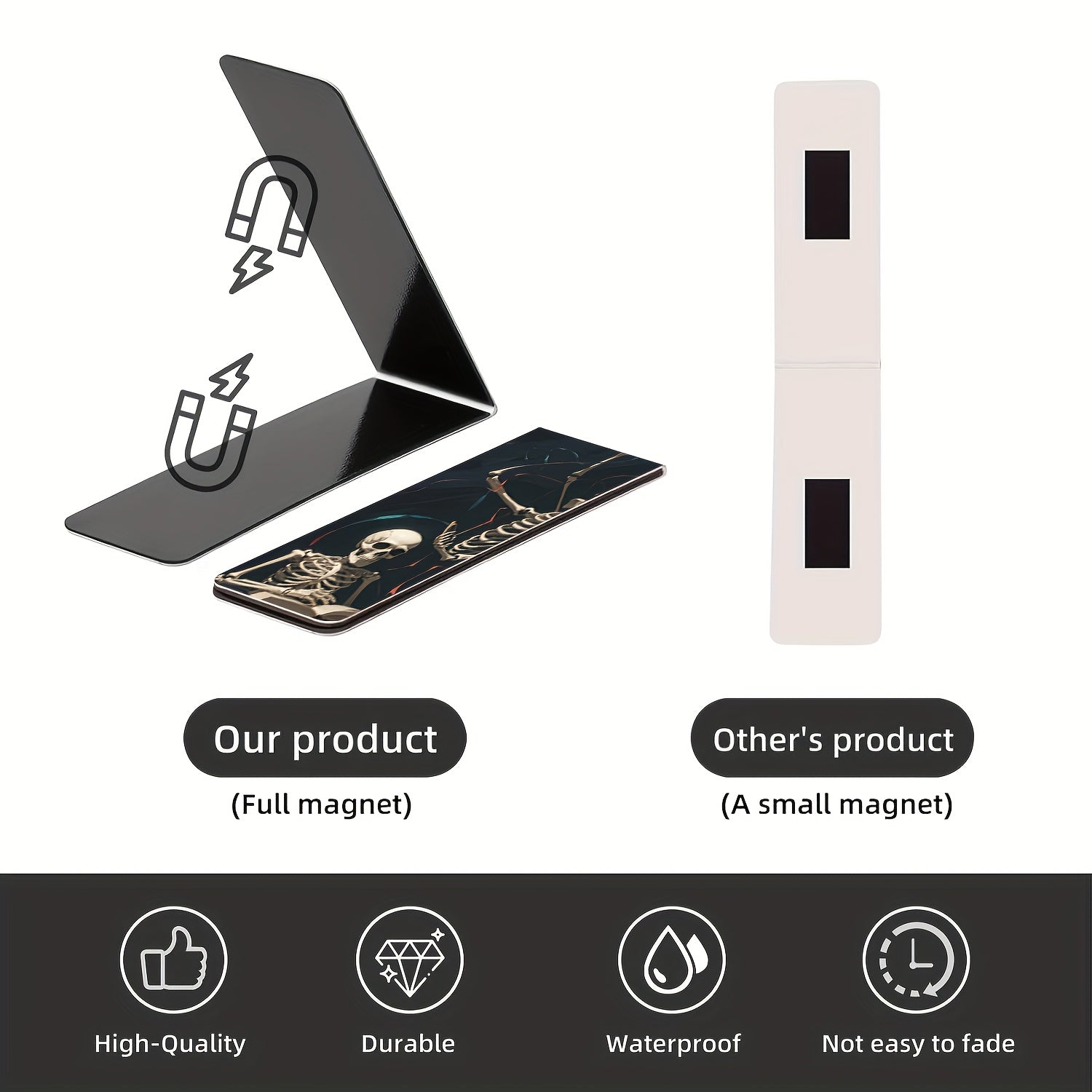 12pcs Skeleton Magnetic Bookmarks